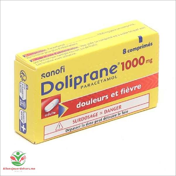 Quelle est la dose maximale de Doliprane 1000 par jour?